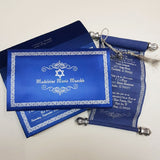 Jewish Wedding Invitation | Royal Blue & Silver Scrill Invite: T5-78