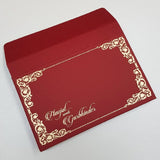 Regal Maroon & Gold Scroll Invitations with Boxes: T1-553