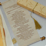 Shimmery Finish Paper Scroll Wooly Fabric Invitation T1-1002-1