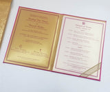 Hard Bounded Hot Pink Satin Invitation: T5-1164