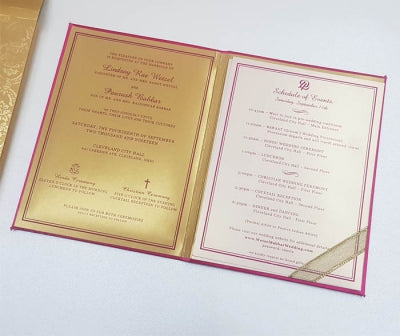 Hard Bounded Hot Pink Satin Invitation: T5-1164