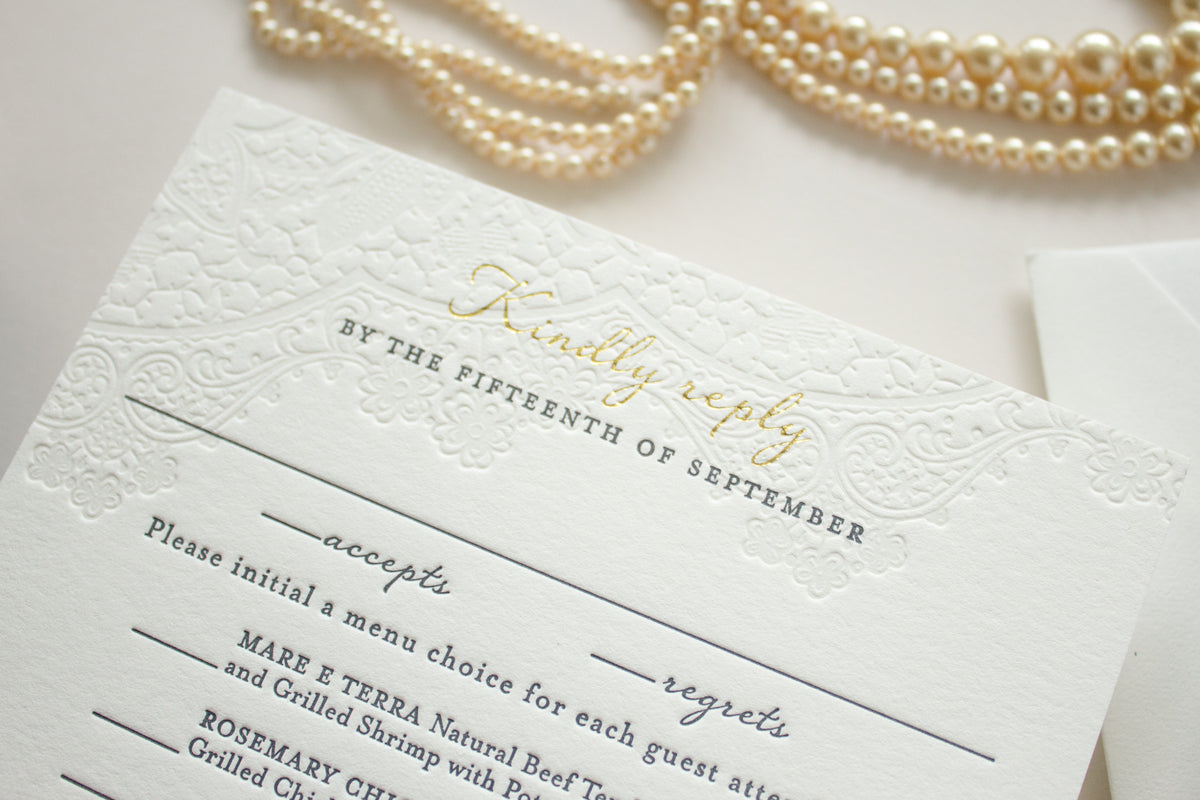 Traditional Indian Wedding Card with Gold Foil Printing