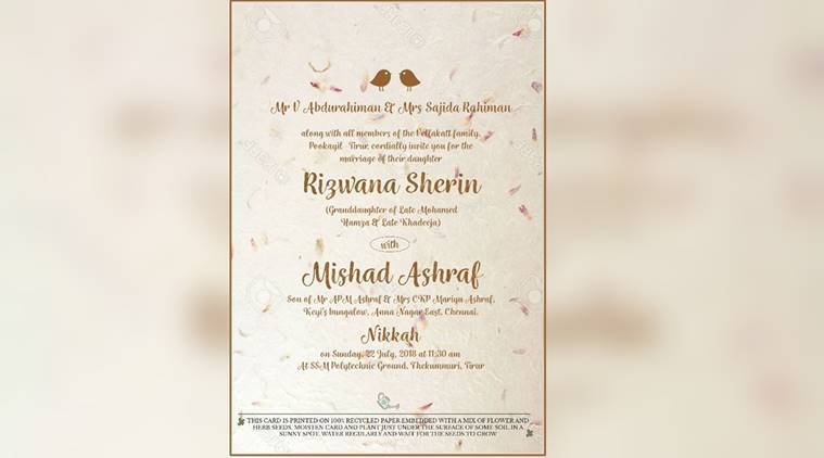 Eco-friendly Indian Wedding Card for Daughter’s Reception Goes Viral