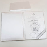 Cream & Pewter Color Boxed Invitation with Rhinestone Decoration: T5-1218