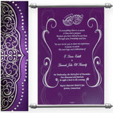 Shimmery Finish Paper Box With Velvet Fabric Scroll Invite T1-518