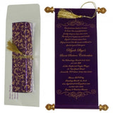 Wooly Fabric Paper Scroll Invitation Msi-701
