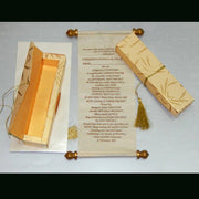 Shimmery Finish Paper Scroll Wooly Fabric Invitation T1-1002-1