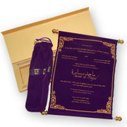 Velvet Fabric Paper Scroll Wedding Invitation Bsi-1010