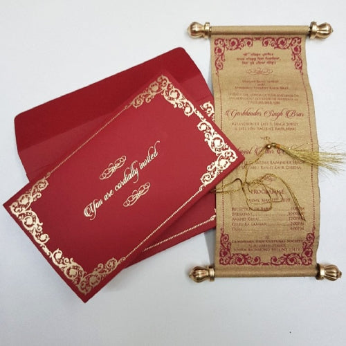 Scroll Wedding Cards - The Wedding Cards Online India