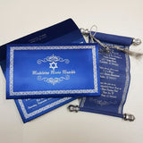 Jewish Wedding Invitation | Royal Blue & Silver Scrill Invite: BSI-78