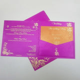 Affordable Handmade Hot Pink & Gold Indian Invite: W-1229