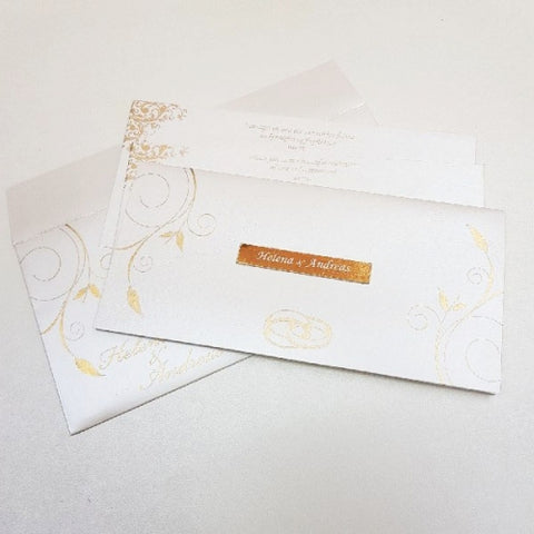 Elegant White Wedding Invitation Ships From India: W-1017