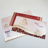 Peach Color Ganesha Foil Printed Wedding Invitation : W-1704