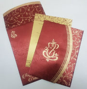 Lord Ganesha Indian Wedding Invitation, Maroon & Gold Color: W-1097