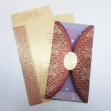 Gate Fold Maroon & Gold Invitation with Vellum Leaf and Gold Sticker: W-1112