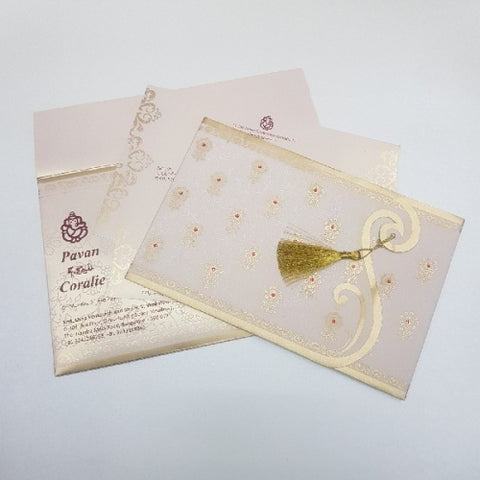 Creative Vellum Wedding Invitation | Designer Indian Wedding Invite with Rhinestones: W-1167