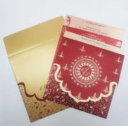 Designer Indian Wedding Cards with Rhinestone Decoration: W-1132