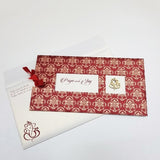 Maroon Pocket Invitation with 3D Motif: W-1237