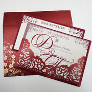 Laser Cut Premium Maroon Invitation: W-453