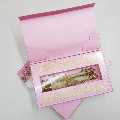 Baby Pink Color Luxury Scroll Invite: BSI-1015