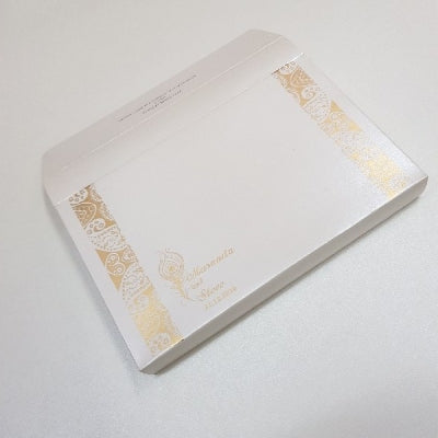 Customized Box Scroll Invitation | White & Gold Color Theme Invite: SC-551