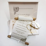 Customized Box Scroll Invitation | White & Gold Color Theme Invite: SC-551
