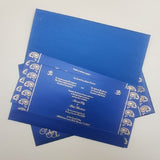 Blue Ganesha Invitation with Rhinestones: W-1227