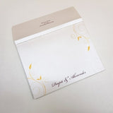 Beautiful Gate Fold Boxed Wedding Invitation with Gold Motif: T6-010