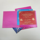 Peacock Theme Indian Wedding Invitation | Hot Pink & Gold Color: W-1206