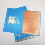 Sky Blue Color Handmade Wedding Invitation with Worldwide Delivery: W-1198