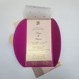 Hot Pink & Gold Vellum Wedding Invitation: W-1156