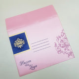 Baby Pink & Blue Color Damask Design Indian Wedding Invitation: W-1100