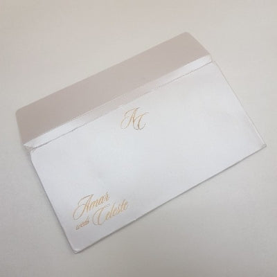 Beautiful White & Gold Padded Magnetic Wedding Invitation: T5-1144