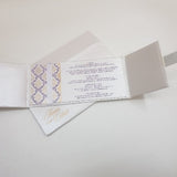 Beautiful White & Gold Padded Magnetic Wedding Invitation: T5-1144