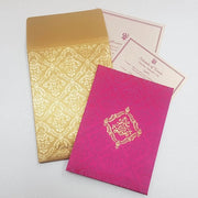 Hard Bounded Hot Pink Satin Invitation: T5-1164