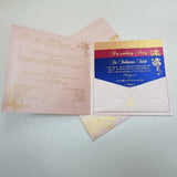 Peach Color Square Wedding Invite From INDIA: W-1714