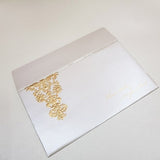 White & Gold Ornamental Designed Wedding Invite: W-1713