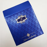 Blue Color Square Indian Wedding Invitation with Hot Foil Frame: R-2036