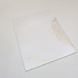 White & Gold Foil Printed Indian Wedding Card with Rhinestone: W-1729