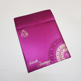 Dark Palm Color Designer Square Wedding Invitation with Rhinestone Decoration: W-845