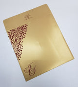 Gold & Red Gate Fold Regal Laser Cut Invitation: M1-115