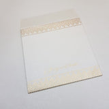 White & Gold Tri Fold Wedding Invitation with 3d Motif: W-645WH