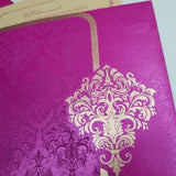 Hot Pink & Gold Tri Fold Indian Wedding Invitation: W-823