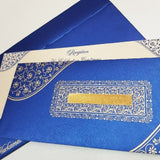 Blue Floral Design Regal Indian Wedding Cards: W-1709