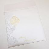 White Indian Wedding Invitation with Maroon Ribbon and 3d Heart Motif: J-270