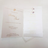 White Ganesha Elegant Hindu Wedding Invite: W-1152