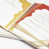 Maharaja Theme Sikh Hardbound Padded Invitation: T6-7114