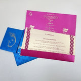 Creative Hot Pink & Sky Blue Wedding Invitation: W-993