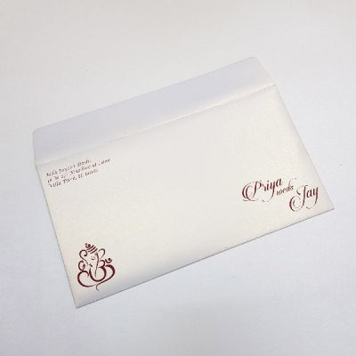 Maroon Pocket Invitation with 3D Motif: W-1237