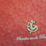 Red 3D Gold Ganesha Indian Wedding Invitation: J-019